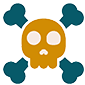 death wish coffee / skull and cross bones icon
