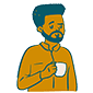 icon of a man drinking coffee
