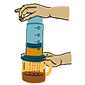 making aeropress coffee icon