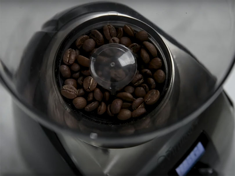 Top down view of the Virtuos Plus' bean hopper