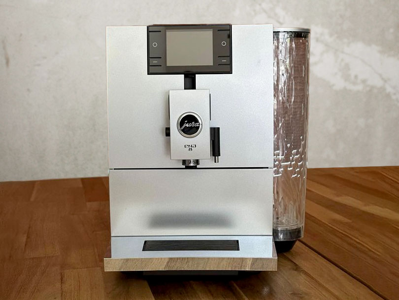 Front view of the Jura ENA 8 coffee machine