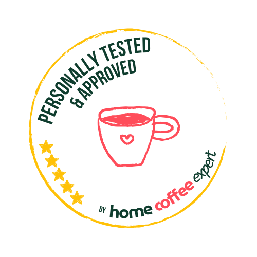 personally tested and approved by home coffee expert, seal of approval