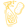 doodle of cleaning spray and sponge