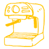 handdrawn espresso machine icon