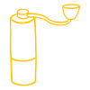 handdrawn manual coffee grinder icon
