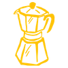 handdrawn moka pot icon